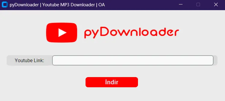Python Youtube MP3 İndirici